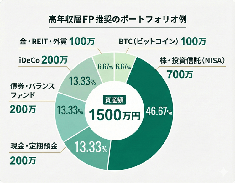 貯金1500万円の運用ポートフォリオ